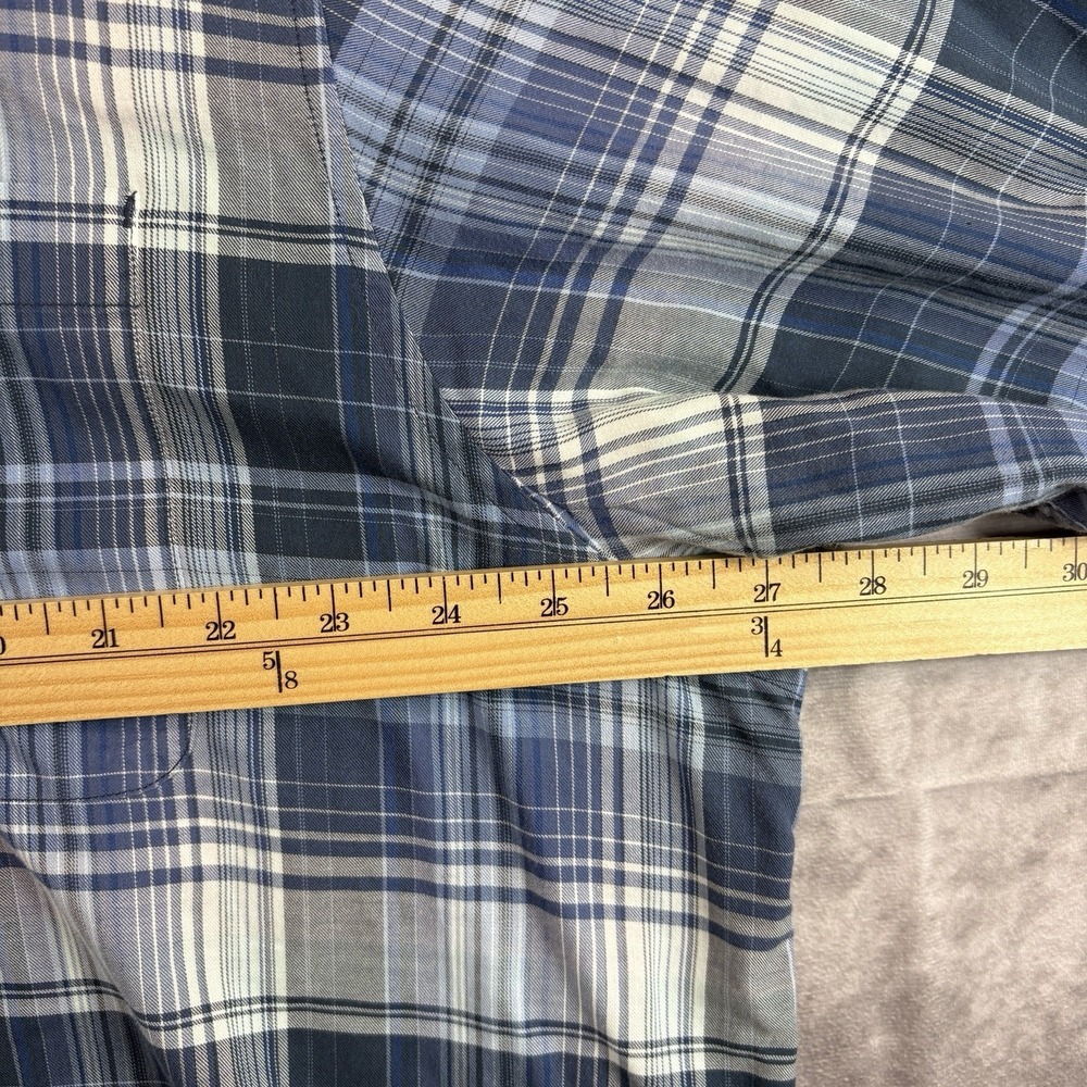 Tommy Bahama Button Up Mens 2XL Blue Zacero Plaid Pima Cotton Hawaiian Preppy - Picture 5 of 7